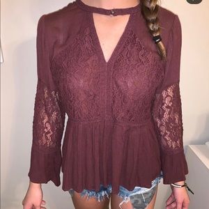 Women’s long sleeve lace top
